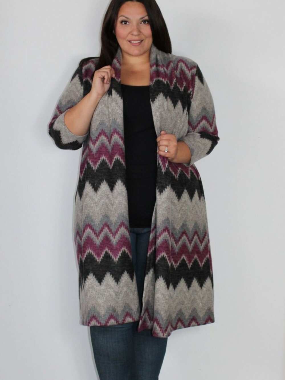 Plus Size Cozy Long Cardigan
